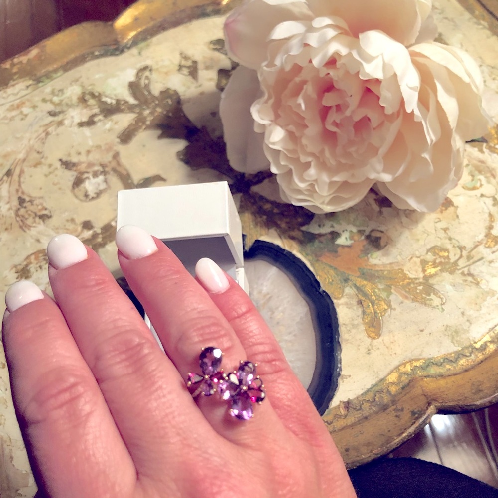 Amethyst/Rhodolite/Diamond Rose Gold 14K Ring